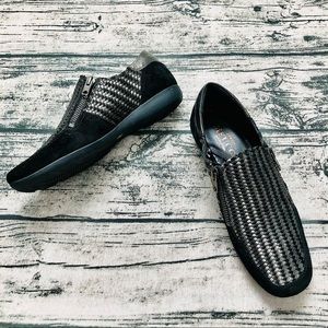 SESTO MEUCCI⚡️Leather Braid Suede Trim Loafers_6M